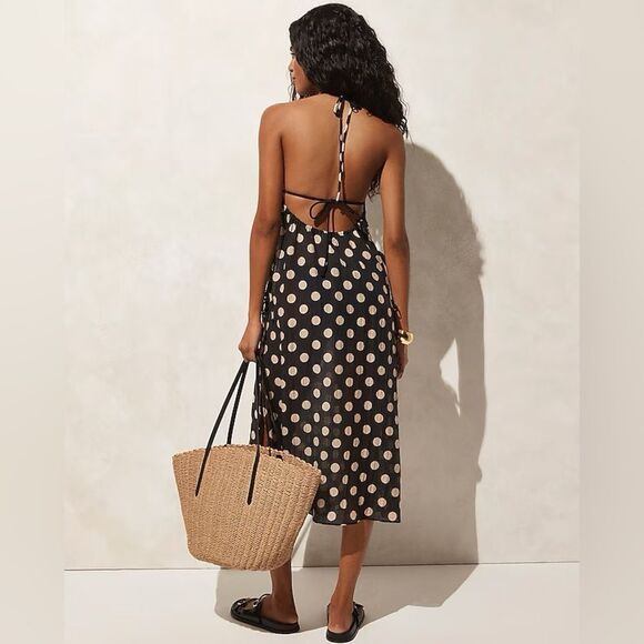 NWT J CREW Crinkle side-tie dress in dot print - Picture 4 of 9